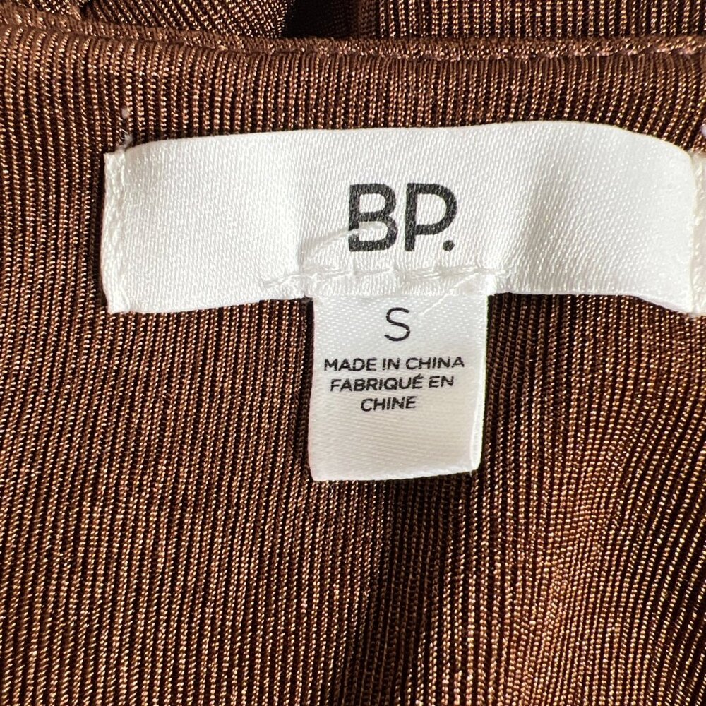 BP. Long Sleeve Crop Top Copper Brown Shimmer Women’s Size Small - Picture 8 of 10